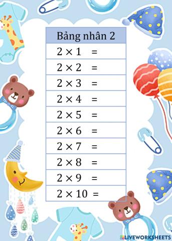 Bảng nhân 2
