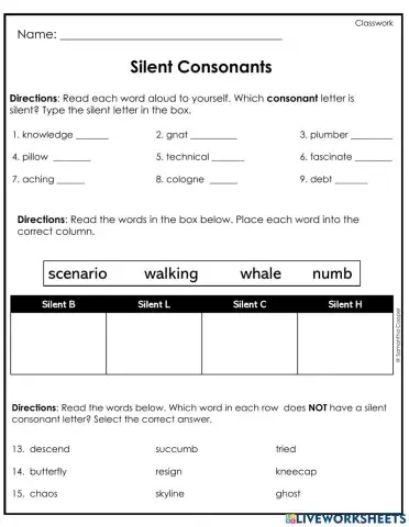 Silent Consonants