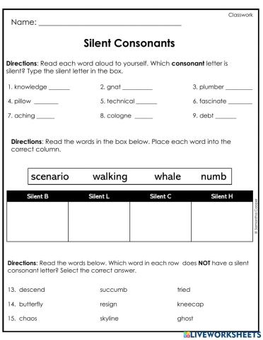 Silent Consonants