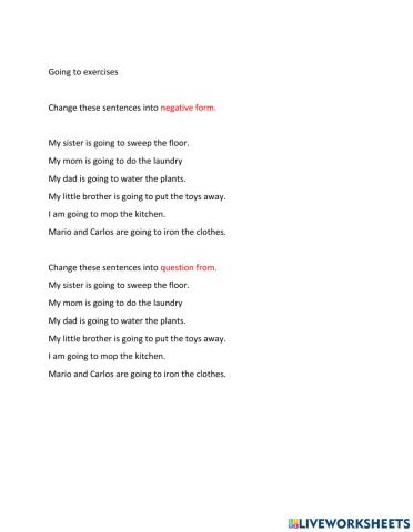 Going to negative and question form