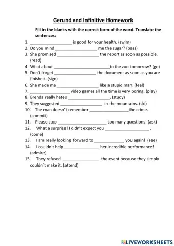 Gerund and Infinitive