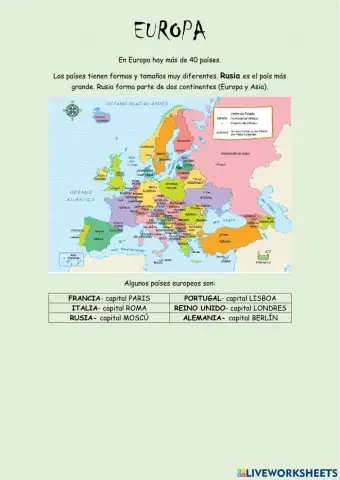Paises y capitales europa