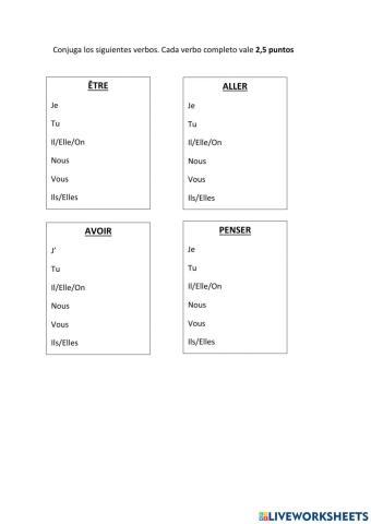 Simulacro I Verbes ER