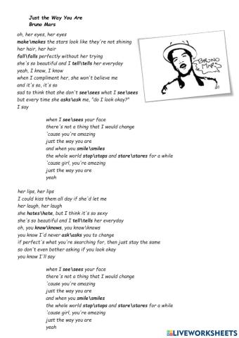 Just the way you are present simple