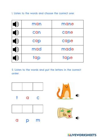 Long and short A quiz