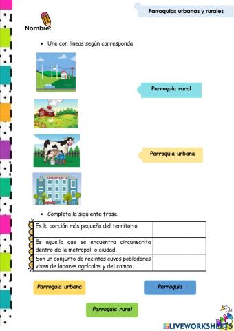 Parroquias urbanas y rurales