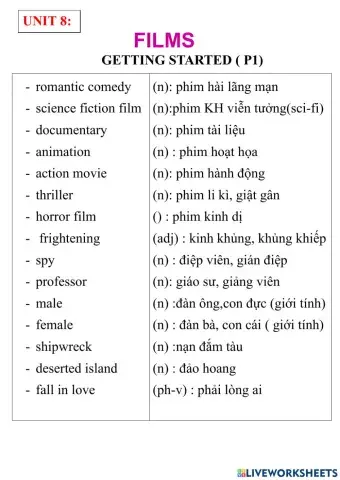 English 7-unit 8- getting started