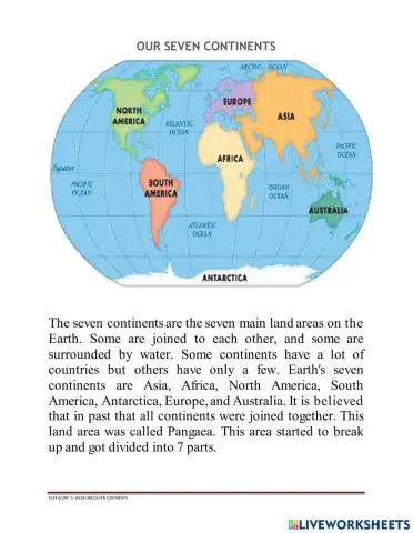 7 continents and 5 oceans