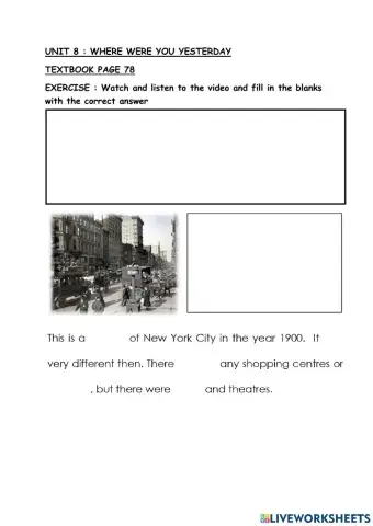 Year 3 : unit 8 : where were you yesterday