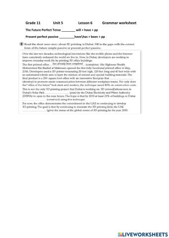 Present perfect passive vs future passive