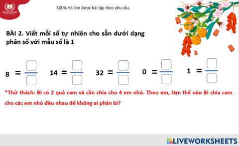 Luyện tập phân số trang 110