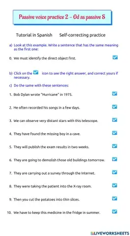Passive voice tutorial 2 - Od as passive S