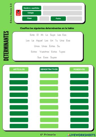 6º ud4 f6 los determinantes lengua