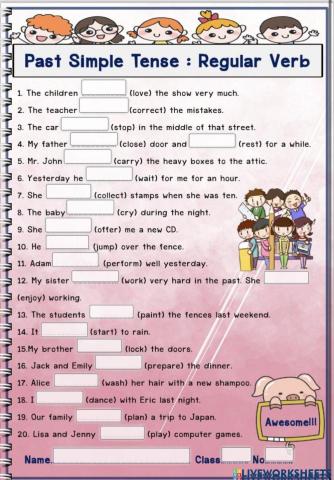 Past Simple Tense and regular-irregular verbs