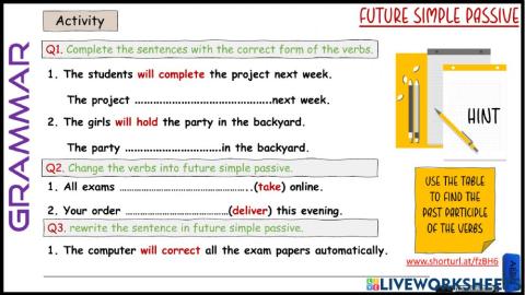 Future simple passive