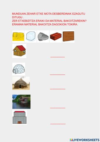 Etxeak eta materialak
