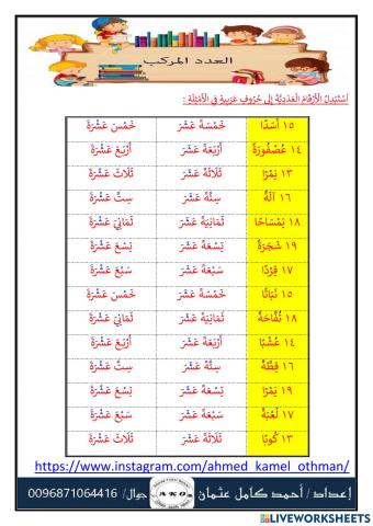 الأعداد المركبة من 19:13
