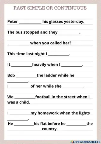 Past Simple or Past Continuous Tense