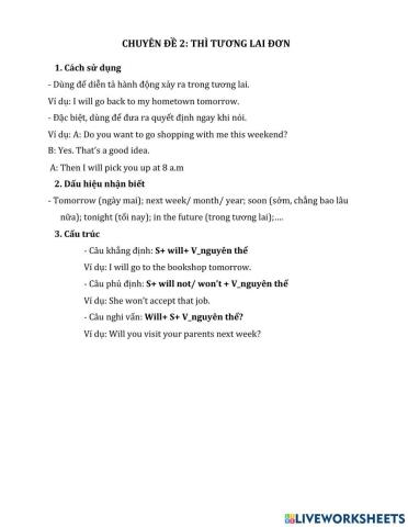 Unit 2. Simple future tense