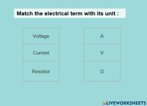 Match electrical units -g6