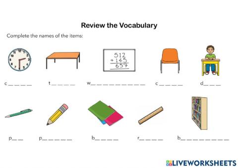 Classroom Vocabulary