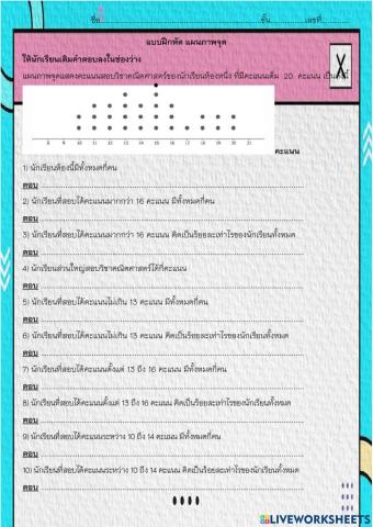 ใบงาน แผนภาพจุด