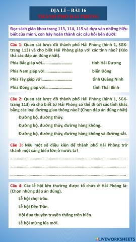 Địa lí-Thành phố Hải Phòng