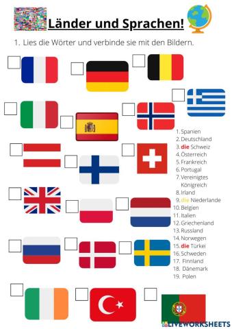 Länder und Sprachen Teil I