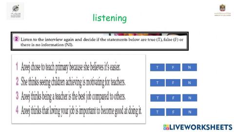 Listening activity lesson 5