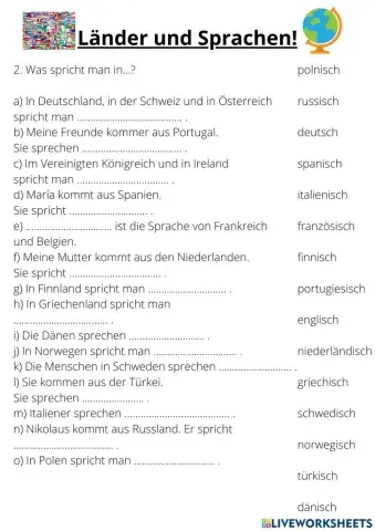 Länder und Sprachen Teil II