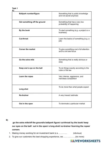 Business idioms part 1