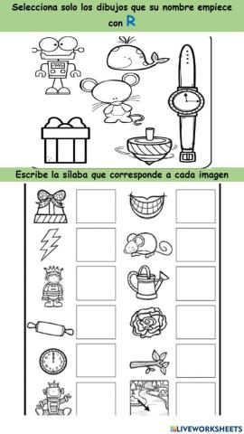 Ejercicios letra r