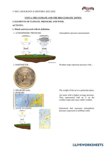 Elementos del clima. Presión y viento