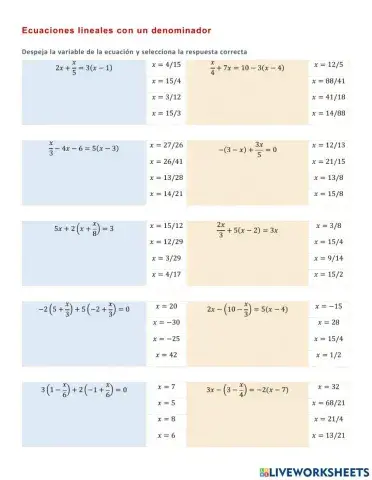 III.2.2. Ecuaciones lineales con un denominador