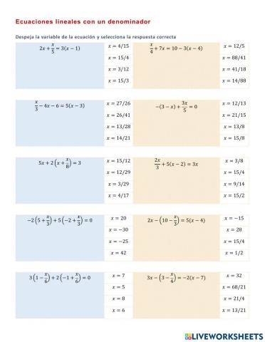 III.2.2. Ecuaciones lineales con un denominador