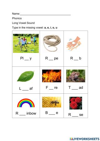 Long Vowel Sounds