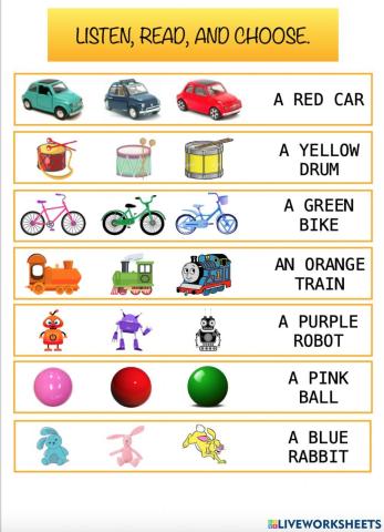 Listen and choose the toy
