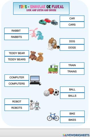 Toys - singular or plural