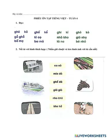 Ôn tập TV tuần 4