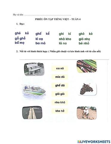 Ôn tập TV tuần 4