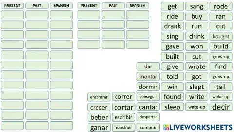 Irregular verbs in past