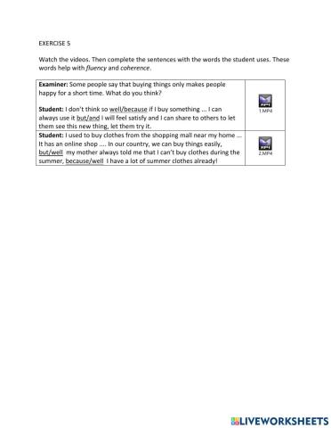 IE1, Unit 5, Speaking, Exercise 5