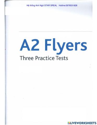 A2 Flyers practices test Reading and Writing part 6