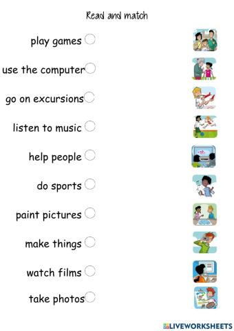 Read and match free time 1