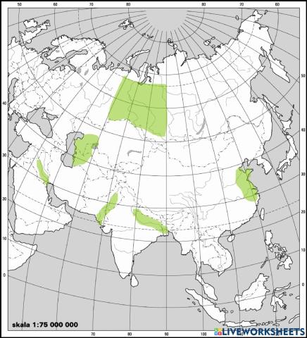 Mapa Azja- Niziny