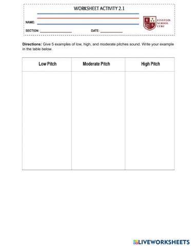 Worksheet Activity 2.1