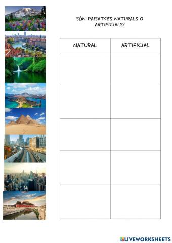 Paisatges naturals i artificials