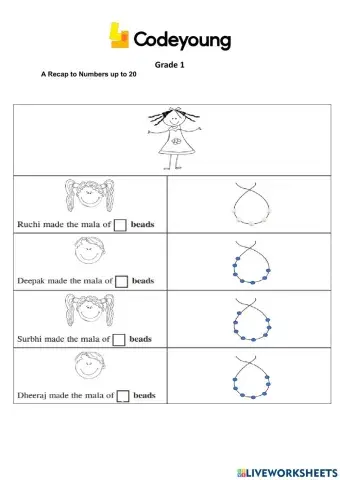 A Recap to Numbers up to 20-Apllication WS