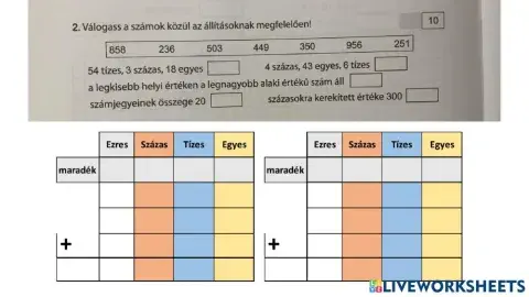 Első felmérő - 2. feladat