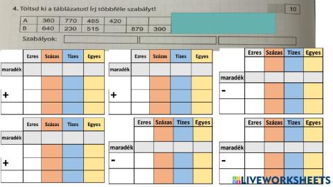 Első felmérő - 4. feladat